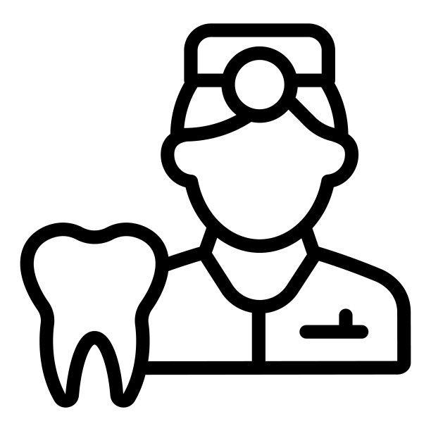 牙医线图标。牙齿图片和医生符号，白色背景上的轮廓式象形文字。牙科标志移动概念网页设计。矢量图形。图片下载