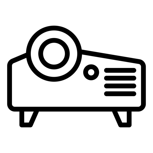 投影仪线图标。投影装置，视频和演示项目符号，白色背景上的轮廓风格象形文字。多媒体标牌移动概念网页设计。矢量图形。图片下载