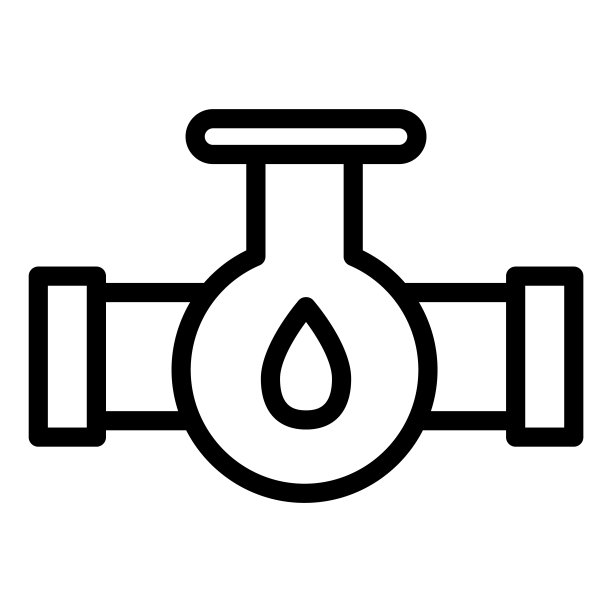 油管图标。油管和油滴标志，汽油工业干线用燃油。石油工业矢量概念，白色背景上的轮廓象形图。图片下载