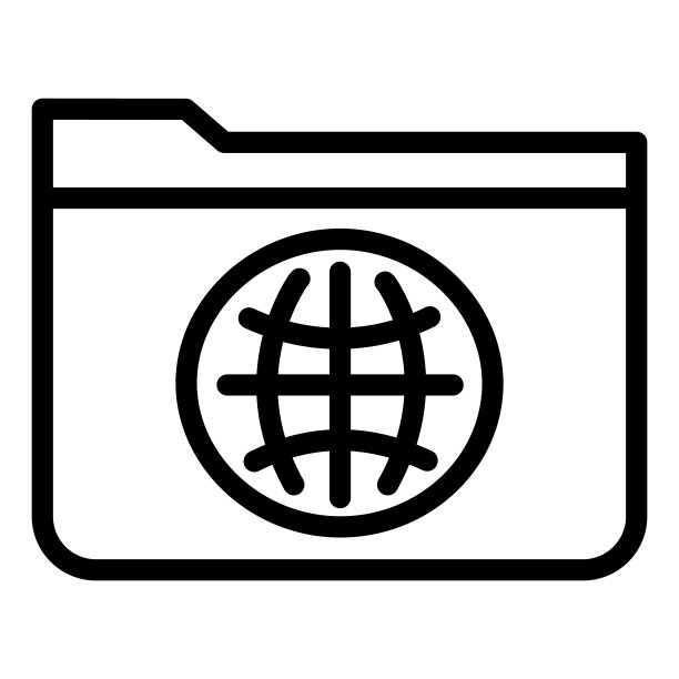 带有球形线图标的文件夹。公共文件夹矢量插图隔离在白色。计算机文件夹大纲样式设计的和应用程序。图片下载