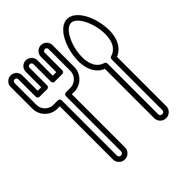 餐具线图标。勺子和民间，一次性餐具。塑料制品的设计理念，白色上象形文字的轮廓风格的使用和应用。图片下载