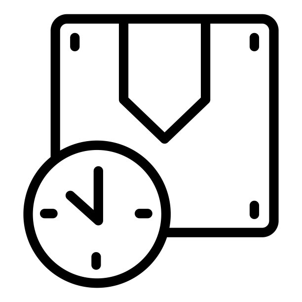 快速交货线图标。及时交付矢量插图隔离在白色。盒子和时钟轮廓样式设计和应用程序。Eps 10。图片下载