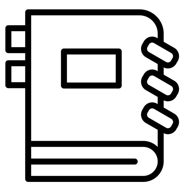 关闭笔记本线图标。带书签的练习本。教育矢量概念，白色背景上的轮廓象形图。图片下载