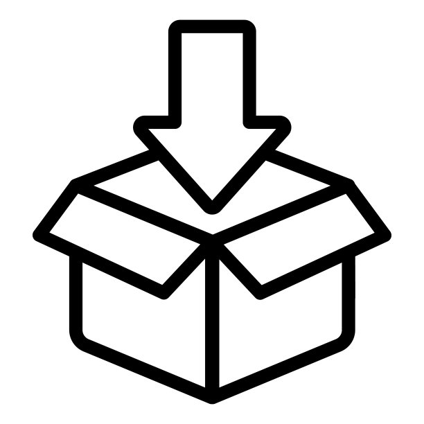 硬纸板包装线图标。包装矢量插图隔离在白色。盒子与箭头轮廓样式设计和应用程序。Eps 10。图片下载