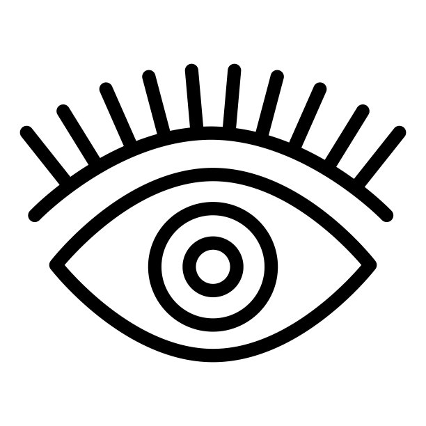 眼线图标。美丽矢量插图隔离在白色。睫毛轮廓样式设计和应用程序。Eps 10。图片下载