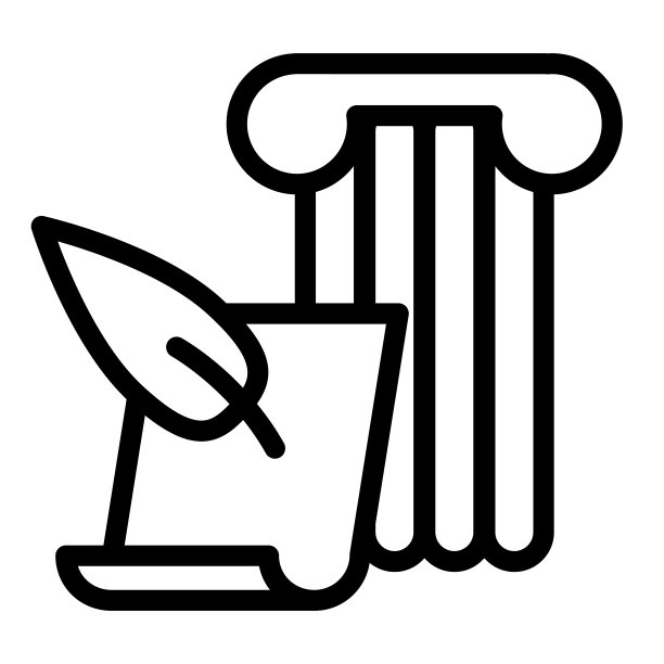 书写线条图标的艺术。古柱用羽毛笔和莎草纸。历史主题矢量概念，白色背景上的轮廓象形图。图片下载