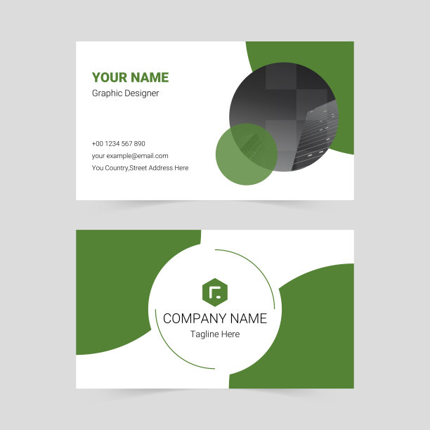 绿色简约的名片模板图片下载