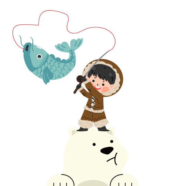 爱斯基摩人抓北极熊图片下载