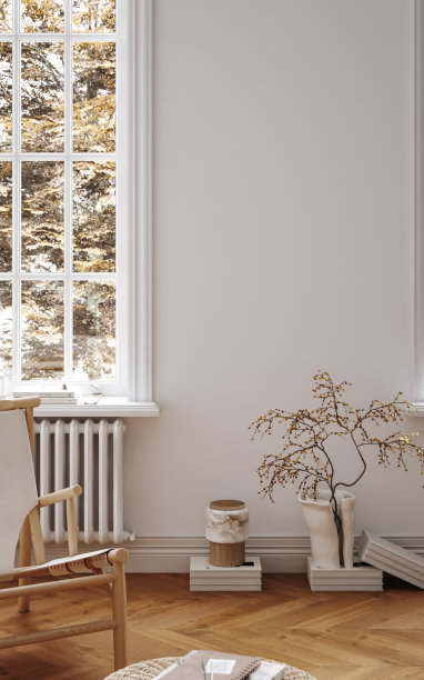 家庭模型，极简主义装饰的室内背景图片下载