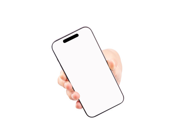 女性牵手和触摸智能手机前视图图片下载