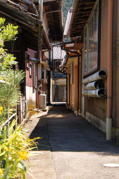 岐阜县飞驒神山的复古小巷建筑之旅图片下载