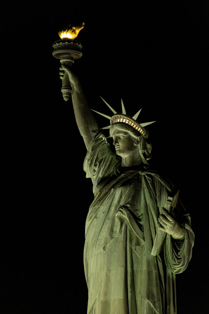 自由女神像，夜景，纽约，象征美国，图片下载