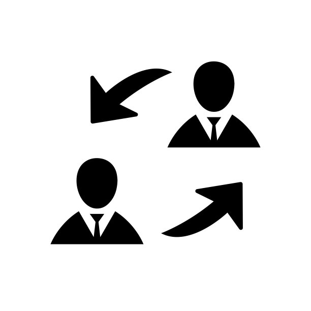 业务协作图标矢量图像上的白色背图片下载