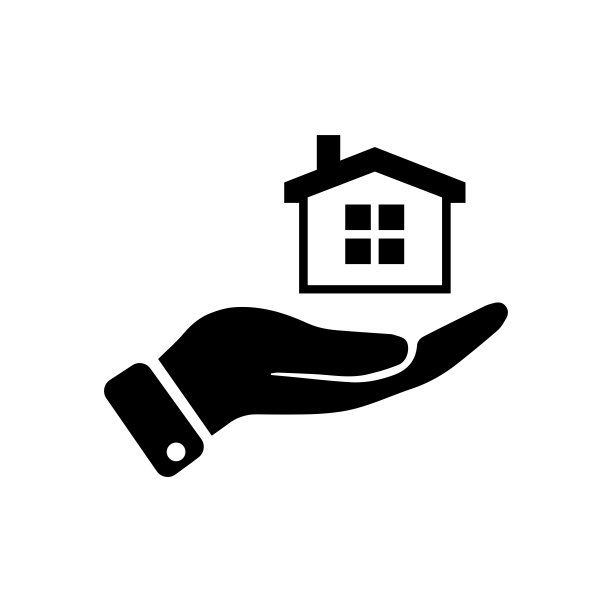 家庭护理图标在平面风格。手持房子矢量插图在白色孤立的背景。树立品质经营理念。图片下载