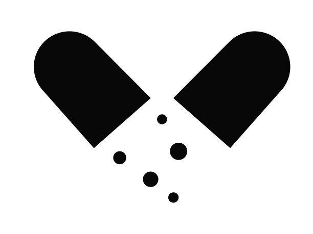 药物图标扁平。插图孤立在白色背景上。矢量灰色符号符号。图片下载