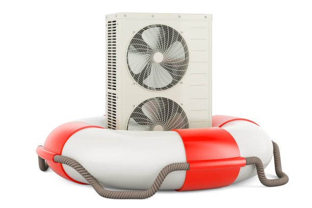 室外压缩机多区机组，带救生带的空调，3D渲染图片下载