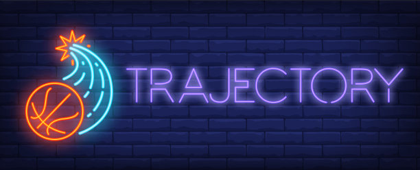 轨迹霓虹灯文本和篮球破碎图片下载