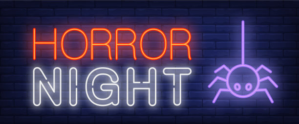 恐怖夜霓虹灯图片下载