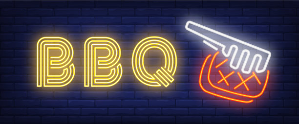 烧烤霓虹灯招牌图片下载
