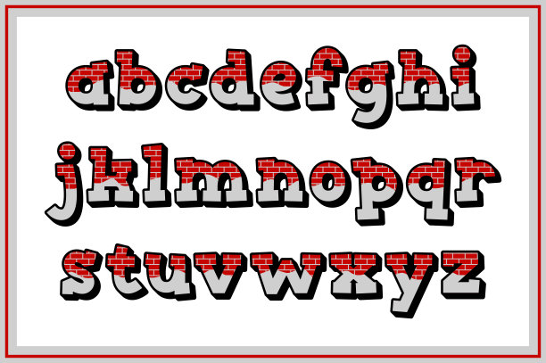 多种用途的砖墙字母的多功能集合图片下载