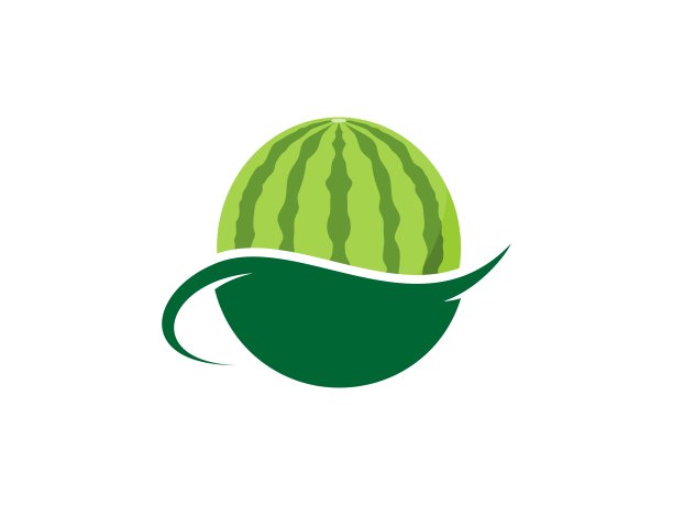 上面有绿色旋风的西瓜图片下载