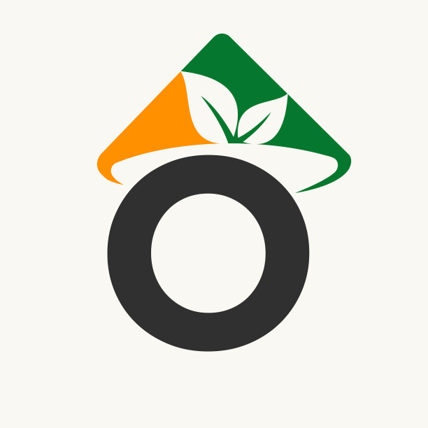 农业标志上的字母o概念与农民图片下载