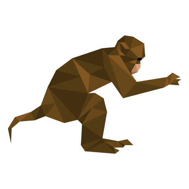 卷尾猴低聚跳跃图片下载