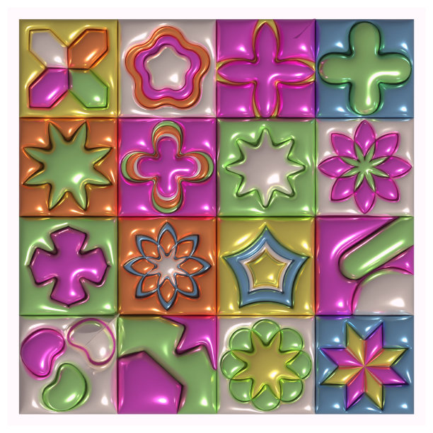 抽象的背景与柔和的颜色几何形状，膨胀的数字。光色调3d渲染图。设计印刷，卡片和横幅图片下载