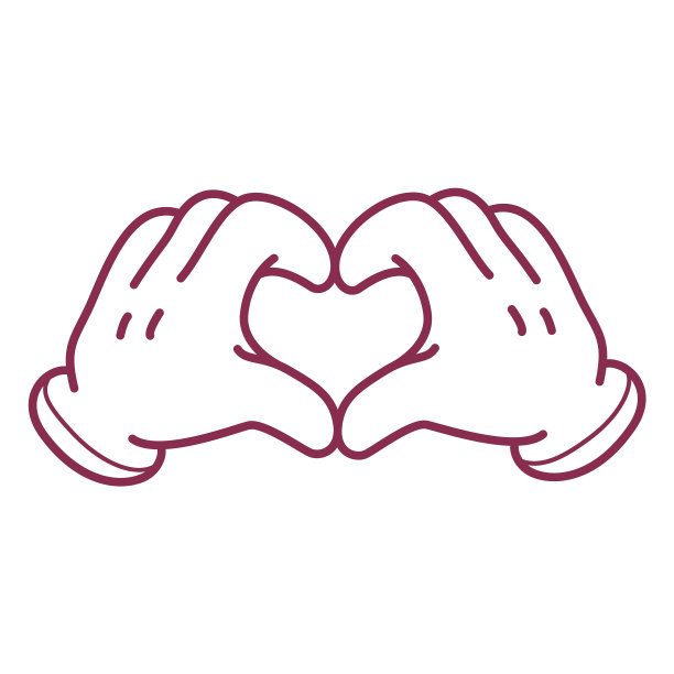 卡通手形成心脏搏动图片下载