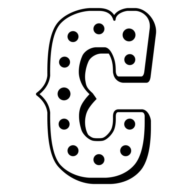 狂欢字母c单色图片下载