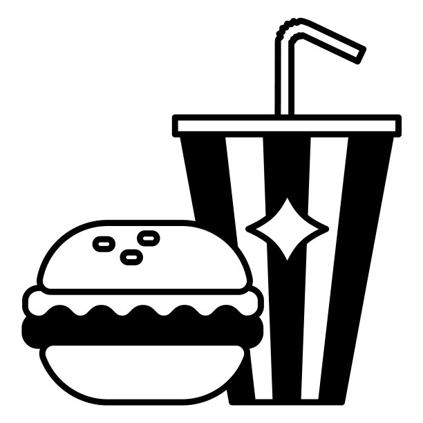 狂欢节苏打汉堡单色图片下载