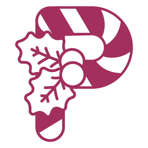 糖果圣诞字母p笔画图片下载