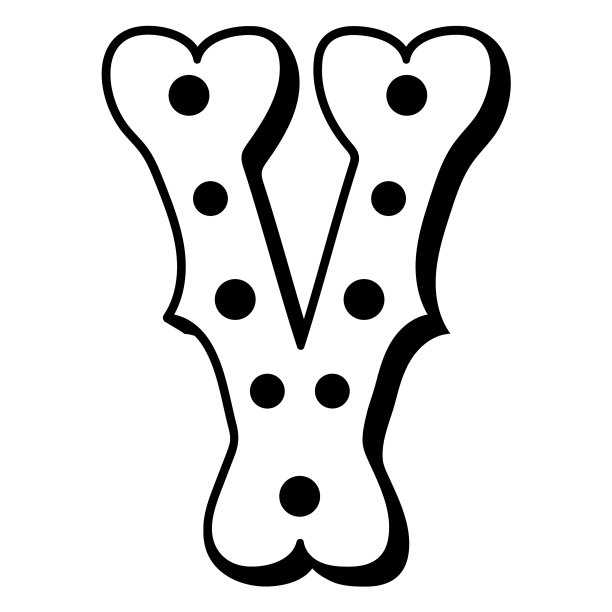 狂欢节字母v单色图片下载