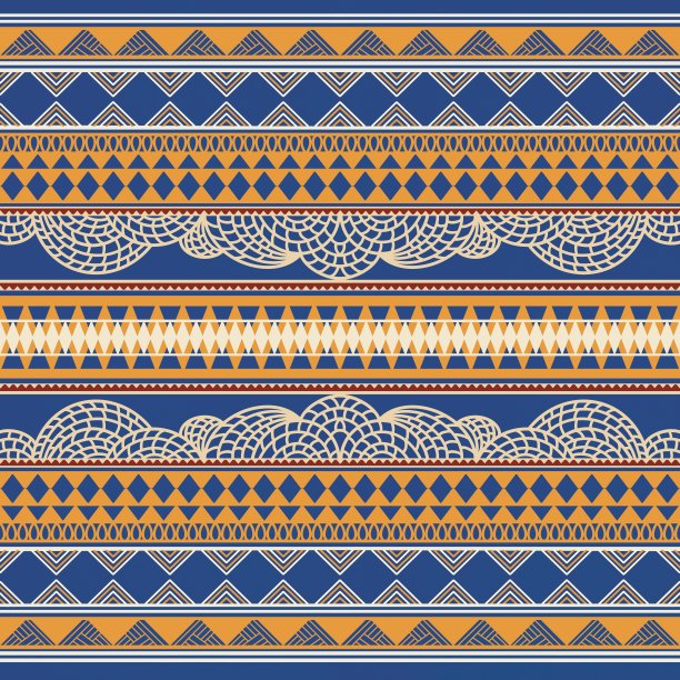 民族复古东方几何风格无缝花纹。抽象传统民俗。伊卡特热带纹理纺织背景。抽象手绘。图片下载