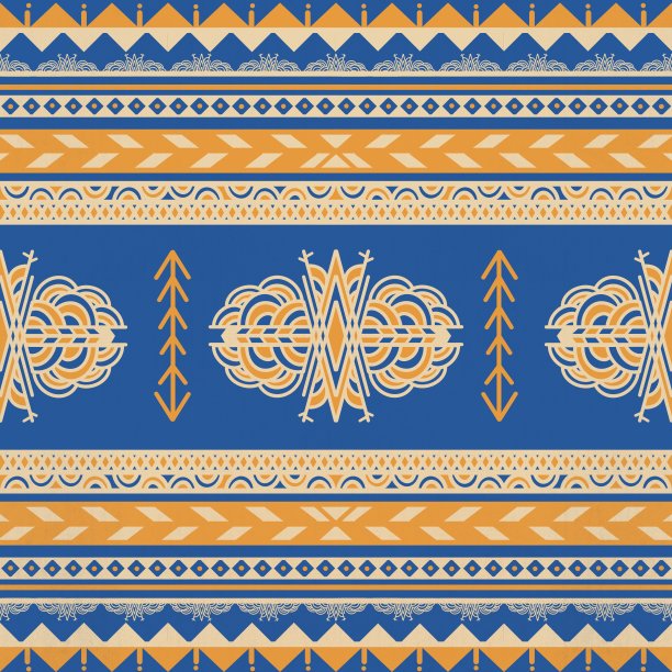 民族复古东方几何风格无缝花纹。抽象传统民俗。伊卡特热带纹理纺织背景。抽象手绘。图片下载