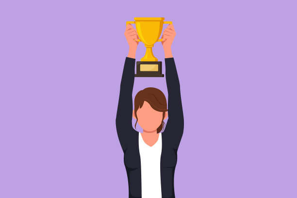 卡通平面画风的女商人穿着图片下载