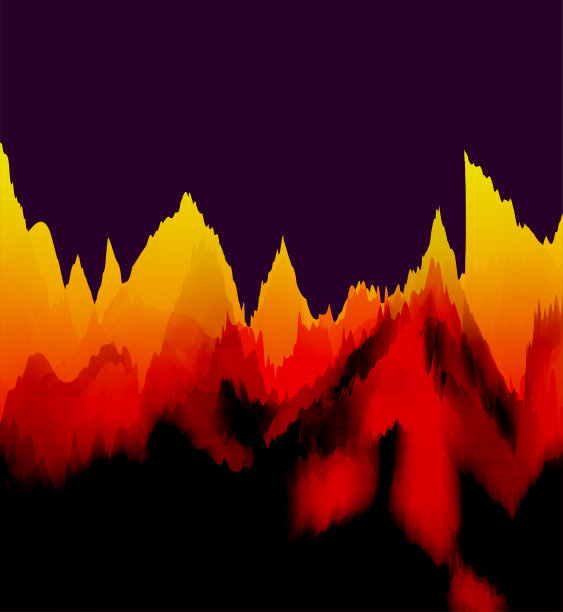 橙色水彩风格的山图案背景图片下载