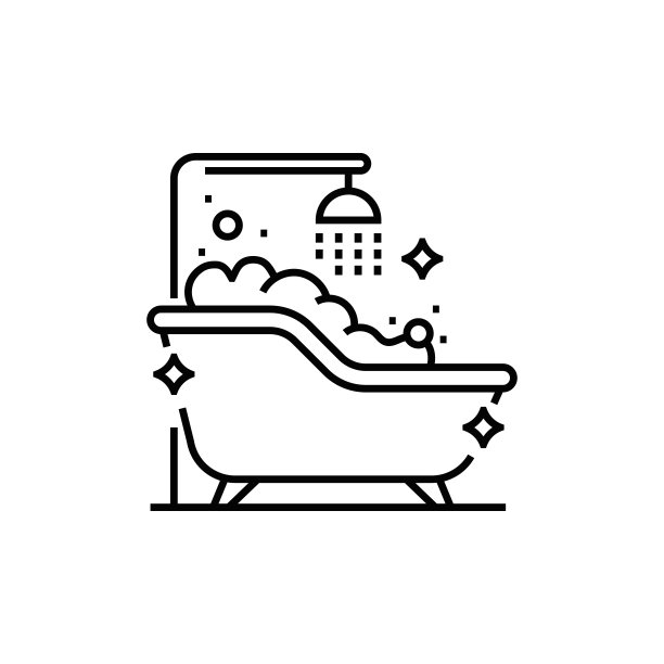 浴缸清洁线图标图片下载