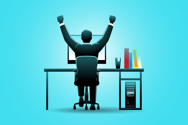 经营理念快乐的电脑商人图片下载