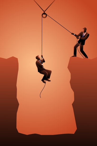 商业概念商人提升他的合作伙伴图片下载