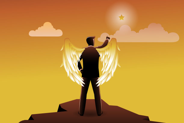 经营理念展翅高飞的商人登上巅峰图片下载