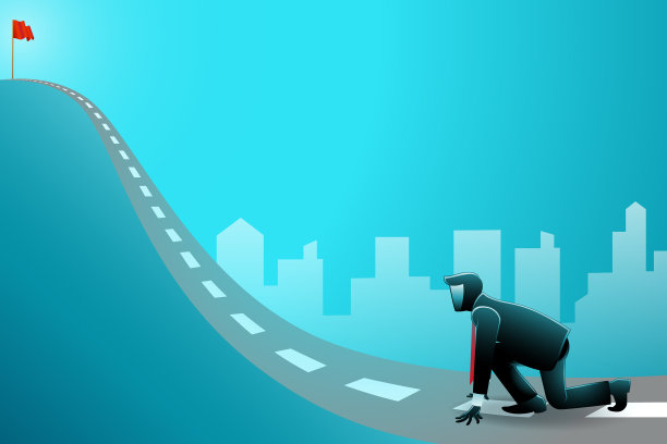 商人在冲刺出发的位置准备好了图片下载