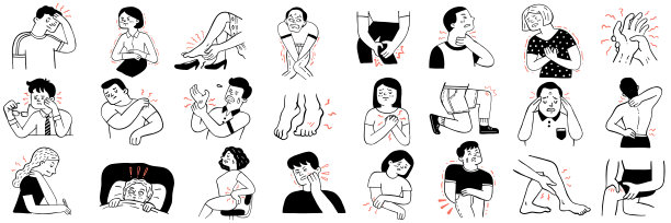 身体疼痛涂鸦手绘集图片下载