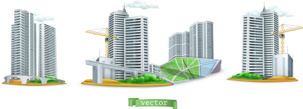 城市建筑3d图标集图片下载