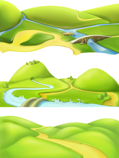 自然景观卡通游戏背景设置图片下载