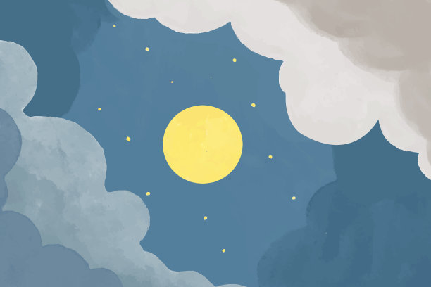 满月多云的夜空美学背景图片下载
