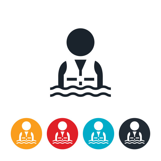 儿童穿着救生衣图标图片下载