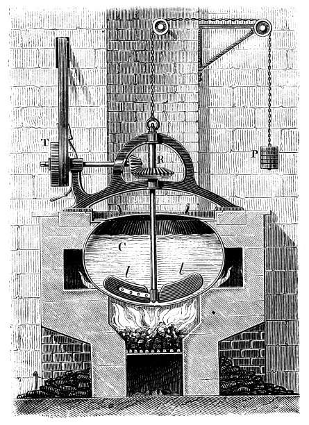 19世纪工业、技术和工艺的仿古插画:啤酒生产图片下载