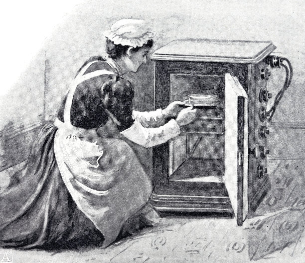 电烤箱，管家放入面团图片下载