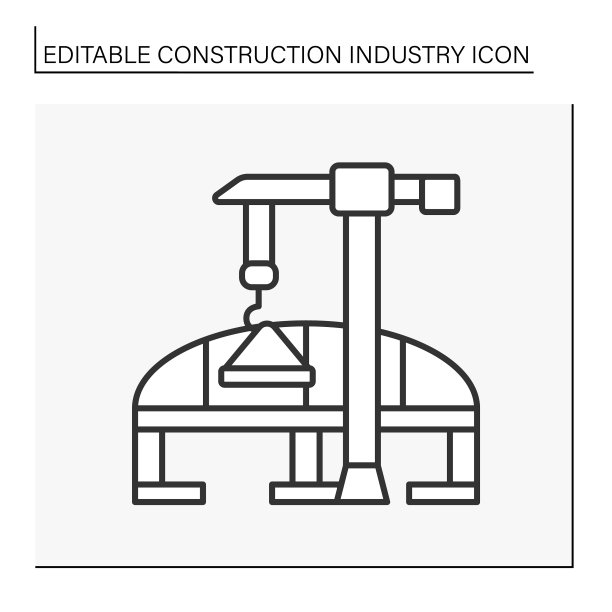 桥梁施工线图标图片下载